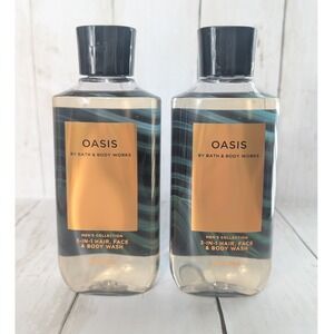 Bath & Body Works Oasis Mens 3-in-1 Hair Face Body Wash Set of 2 Discontinued